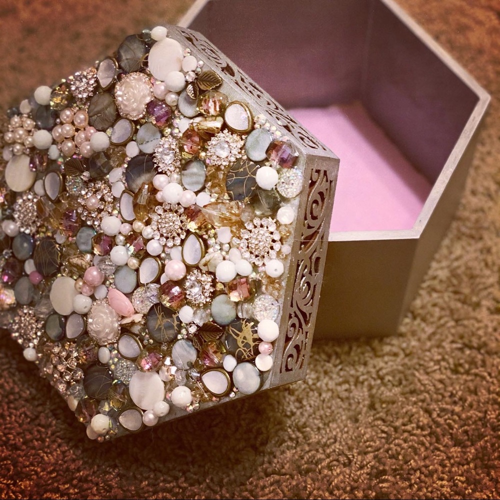 Handmade gemstone decor box